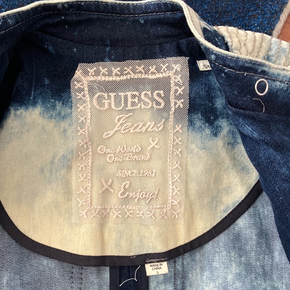 🌟 HP 🌟 GUESS Vintage 80s/90s acid washed denim short sleeve Moto jacket - Picture 6 of 8